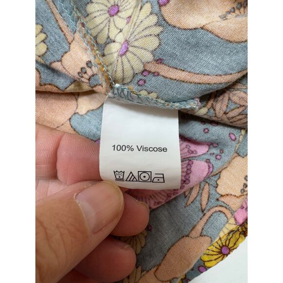 Rusttydustty Women’s Modern Bohemian Hippie Shift Dress V Neck Gray Pink Sz1X - Picture 7 of 12